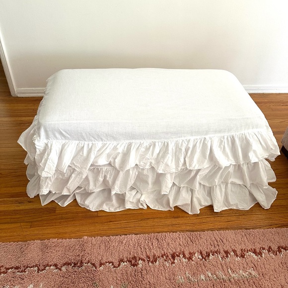Pottery Barn Kids Other - Pottery Barn Kids White Ruffled Crib Skirt